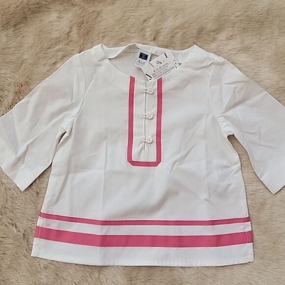 JANIE AND JACK WHITE WITH PINK SWIM COVER-UP TUNIC, NEW! - Picture 1 of 8